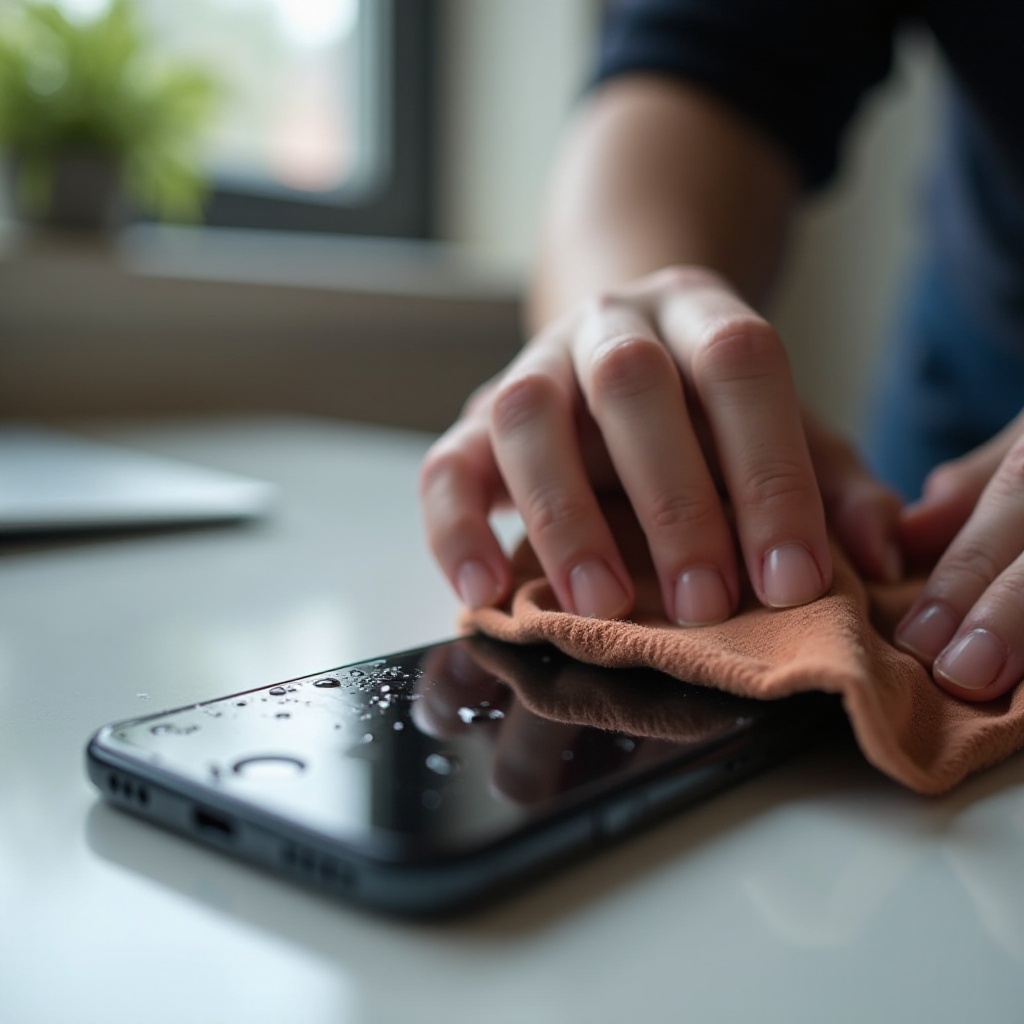 iPhonen näytön vilkkuminen vesivaurio